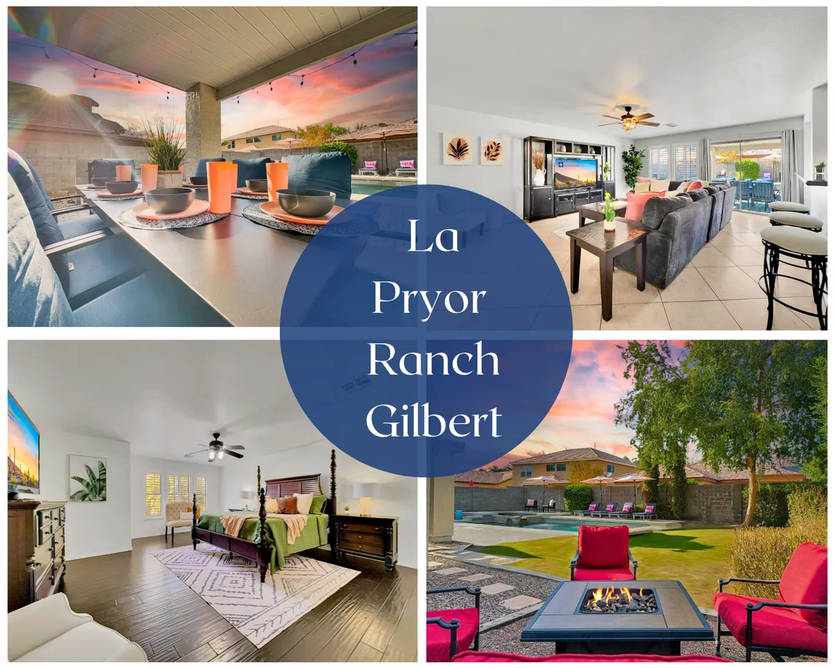 The image showcases a bright and inviting open-plan living space that seamlessly connects an outdoor dining patio, a comfortable living room ideal for game nights, a cozy bedroom for restful mornings, and a backyard fire pit perfect for evening gatherings. Sunlight streams through the windows, highlighting plush furnishings and spaces designed for connection and relaxation.
